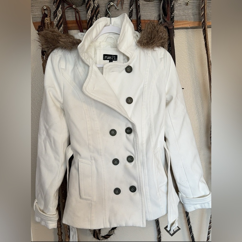 Women’s white pea coat